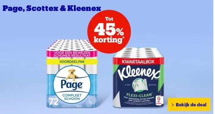 Aanbieding: Page, Scottex & Kleenex