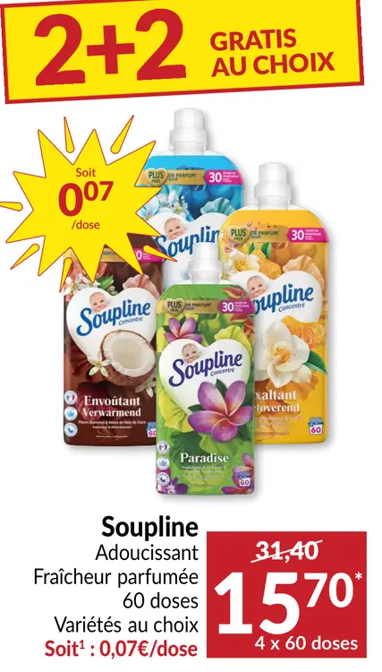 Offre: Soupline Adoucissant Fraîcheur parfumée