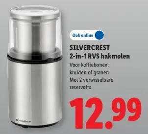 Aanbieding: 2-in-1 RVS hakmolen