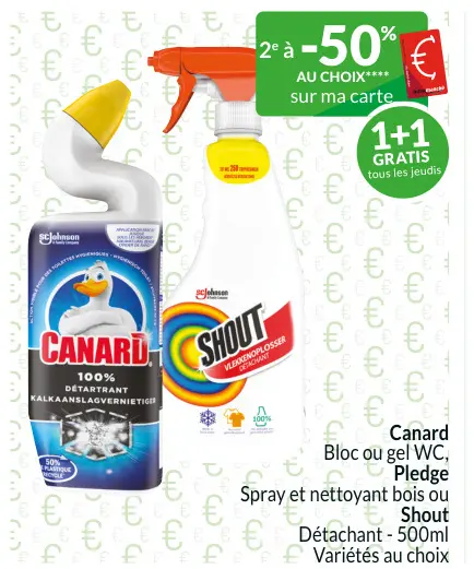 Offre: Canard Bloc ou gel WC, Pledge Spray 