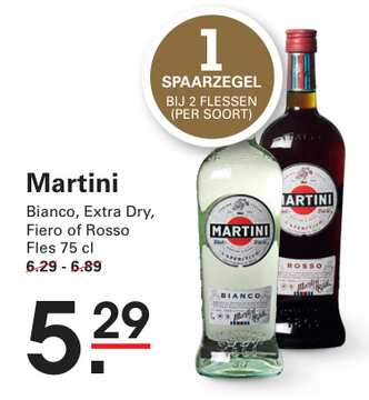 Aanbieding: Martini Bianco, Extra Dry, Fiero of Rosso