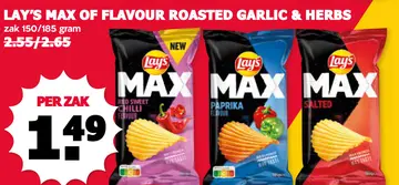 Aanbieding: Lay's max of flavour roasted garlic & herbs