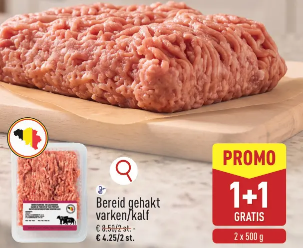 Promotie: Bereid gehakt varken/kalf