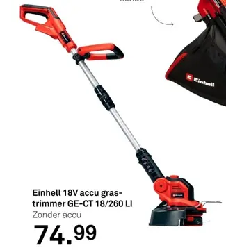 Aanbieding: 1V accu grastrimmer GE-CT 18/260 LI