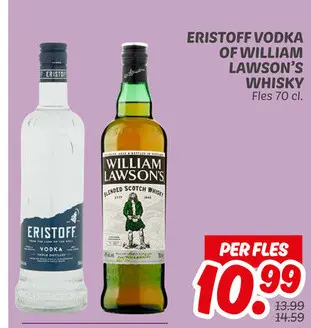 Aanbieding: Eristoff vodka of William Lawson's whisky