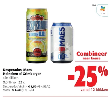 Aanbieding: Desperados Virgin, Maes, Heineken of Grimberg