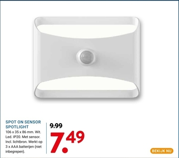 Aanbieding: SPOT ON SENSOR SPOTLIGHT