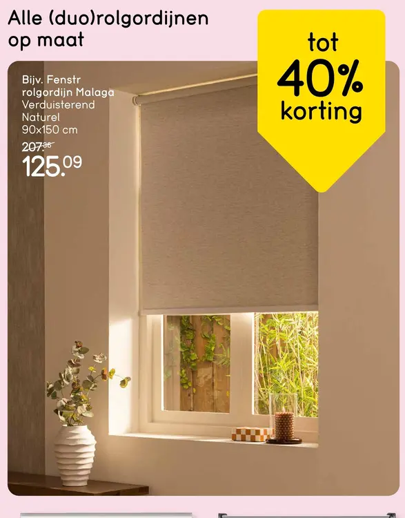 Aanbieding: Fenstr rolgordijn Malaga Verduisterend Nature