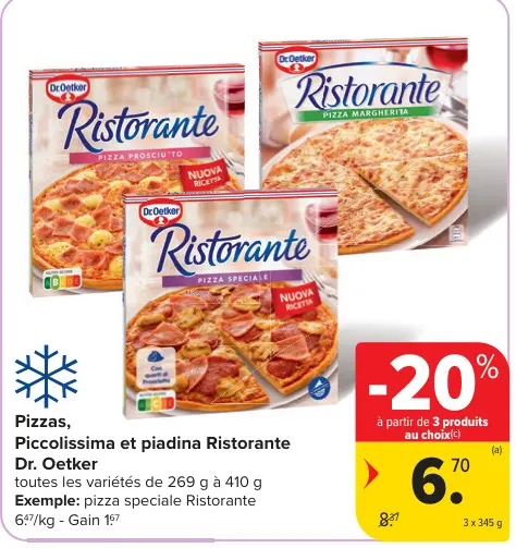 Offre: Pizzas, Piccolissima et piadina Ristorante