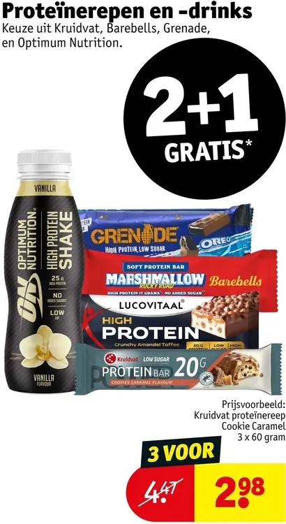 Aanbieding: Proteïnerepen en -drinks