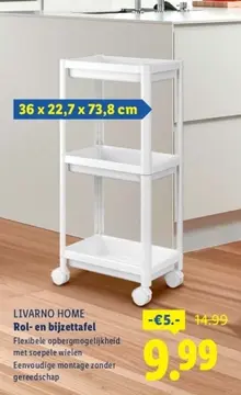 Aanbieding: Rol- en bijzettafel