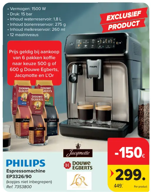 Promotie: Espressomachine EP3326/90