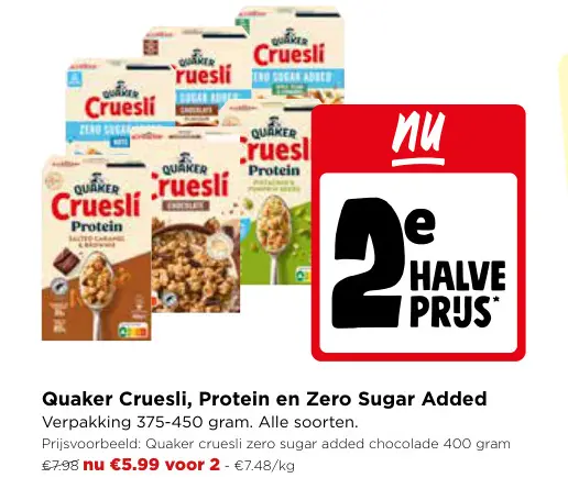 Promotie: Cruesli, Protein en Zero Sugar Added