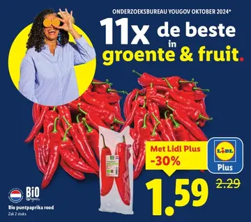Aanbieding: Bio puntpaprika rood