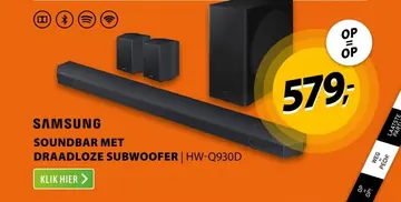 Aanbieding: Samsung soundbar met draadloze subwoofer