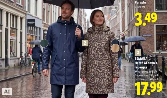 Aanbieding: Heren of dames regenjas