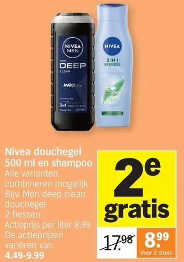 Promotie: Douchegel 500 ml en shampoo