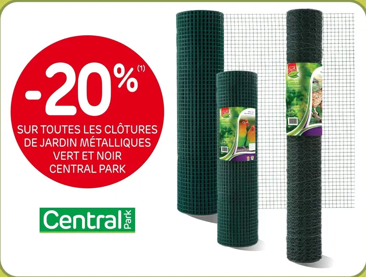Offre: Clôtures de jardin métalliques vert et noir