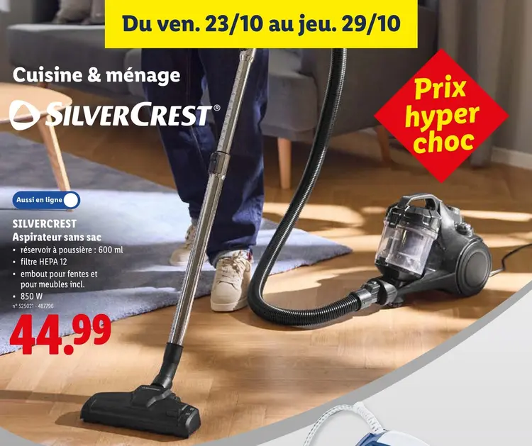Offre: Aspirateur sans sac