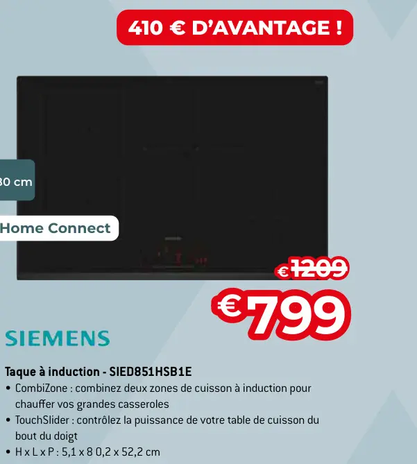 Offre: Taque à induction - SIED851HSB1E