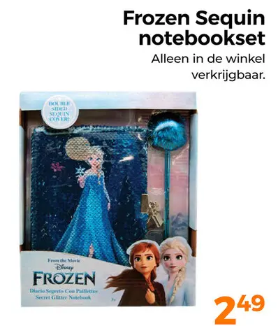 Aanbieding: Frozen Sequin notebookset