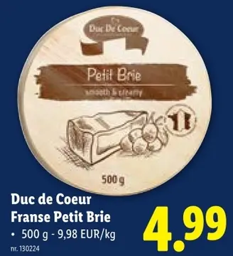 Aanbieding: Duc de Coeur Franse Petit Brie