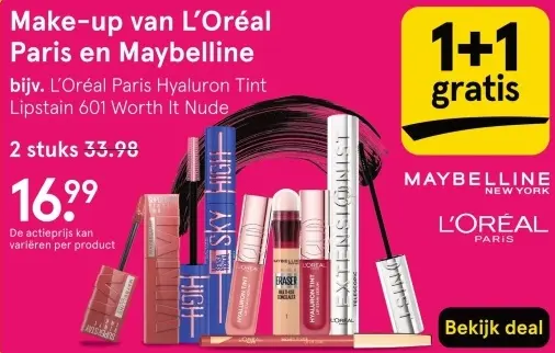 Aanbieding: Make-up van L'Oréal Paris en Maybelline