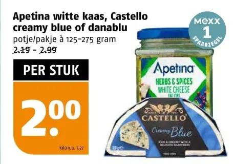 Aanbieding: witte kaas, Castello creamy blue of danablu
