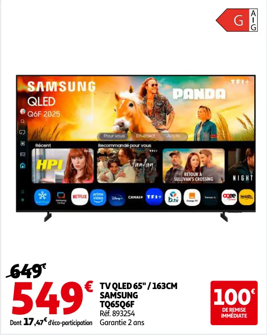 Offre: Tv qled 65"/163cm tq65q6f