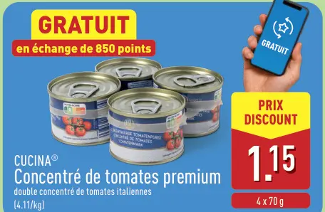 Offre: Concentré de tomates premium