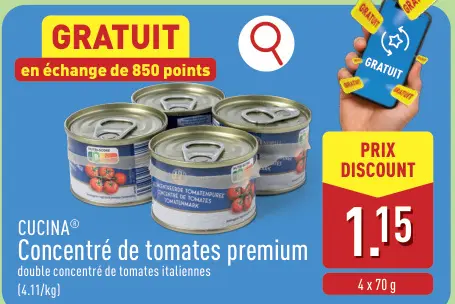 Offre: Concentré de tomates premium