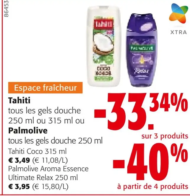 Offre: Gels douche Tahiti et Palmolive