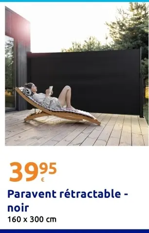 Offre: Paravent rétractable - noir