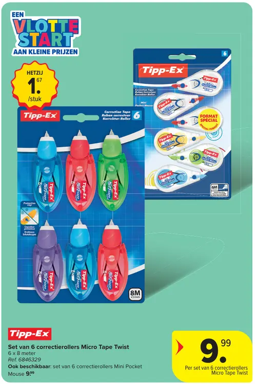 Promotie: Set van 6 correctierollers Micro Tape Twist