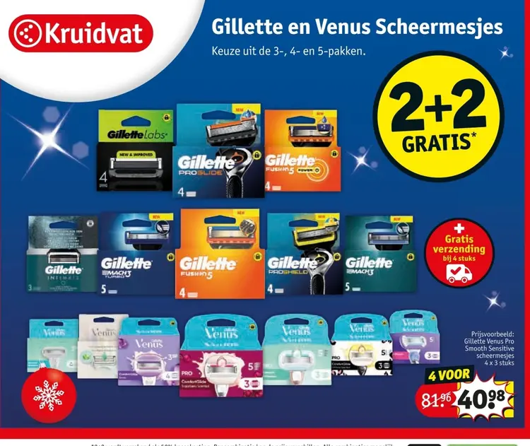 Aanbieding: Gillette en Venus Scheermesjes