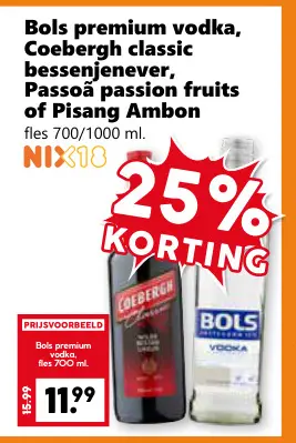 Aanbieding: Bols premium vodka, Coebergh classic bessenje