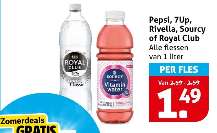 Aanbieding: Pepsi, 7Up, Rivella, Sourcy of Royal Club