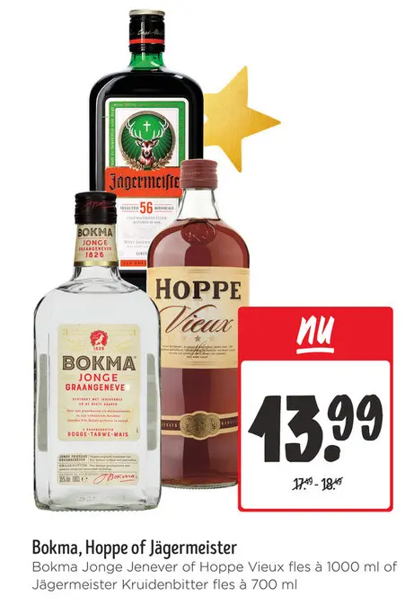 Aanbieding: Bokma, Hoppe of Jägermeister