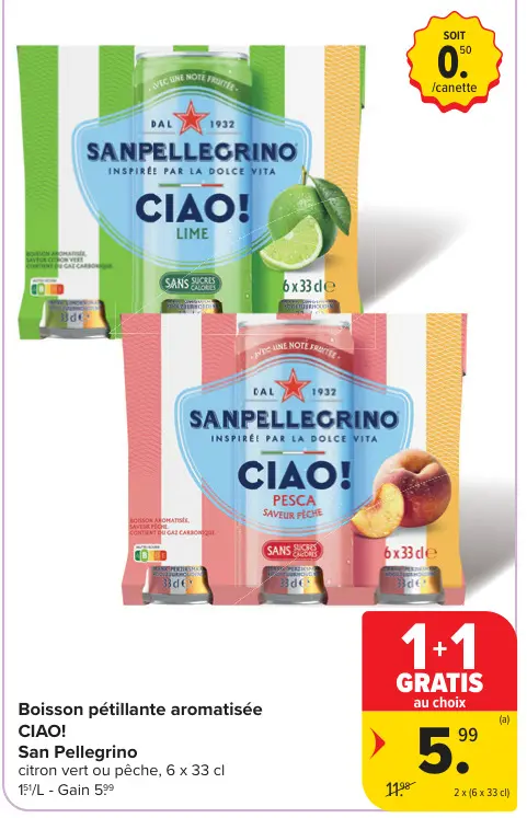 Offre: Boisson pétillante aromatisée CIAO!