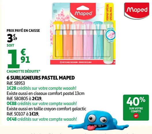 Promotie: Surligneurs pastel