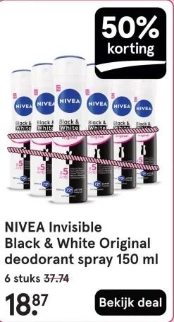 Aanbieding: Invisible Black & White Original deodorant spray