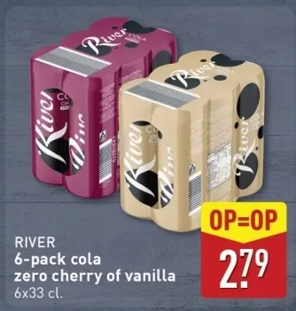 Aanbieding: 6-pack cola zero cherry of vanilla