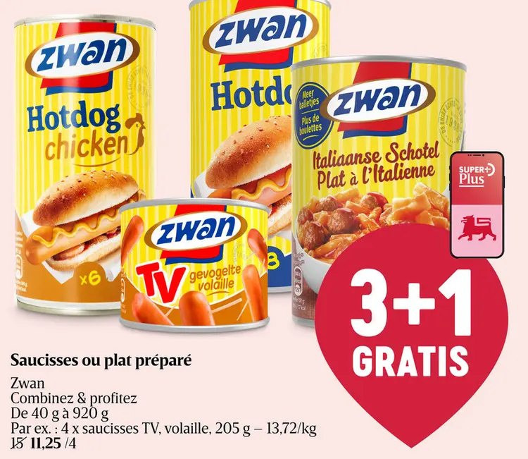 Offre: Saucisses ou plat préparé