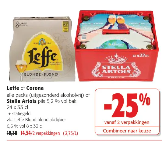 Promotie: Leffe of Corona of Stella Artois