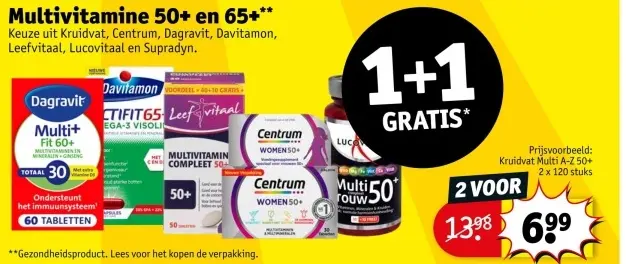 Aanbieding: Multivitamine 50+ en 65+
