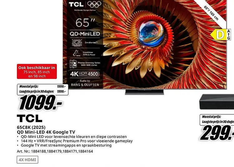 Aanbieding: 65C8K (2025) QD Mini-LED 4K Google TV