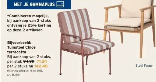 Promotie: Tuinstoel Chloe terracotta
