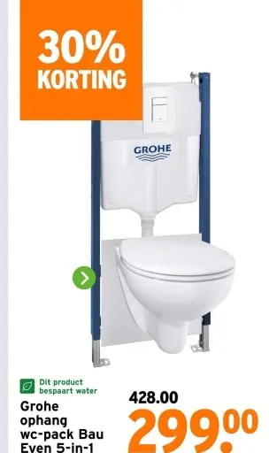 Aanbieding: Grohe ophang wc-pack Bau Even 5-in-1