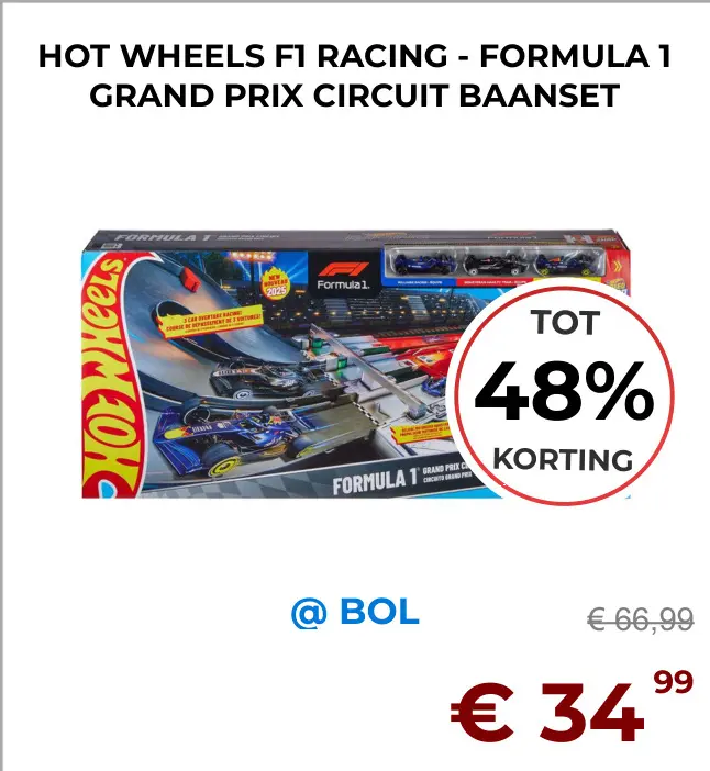 Aanbieding: Hot wheels f1 racing - Formula 1 grand prix circuit  baanset