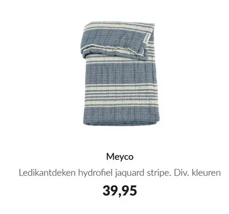 Aanbieding: Ledikantdeken hydrofiel jaquard stripe